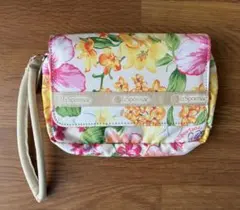 レスポートサック　ポーチ　ミラー付き 花柄