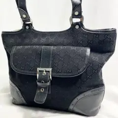 グッチ トートバッグ キャンバス レザー GG柄 ヴィンテージ ベルト 大容量