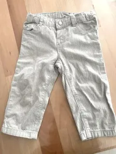 【美品】プチバトー ベージュストライプ　パンツ　74cm 12ヶ月