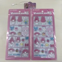 【最安値】サンリオ プラスチックモデル風シール マイメロ 未開封　二枚