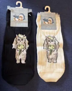 新品タグ付き　モフサンド　ソックス 2色 2足セット　靴下　ウェディング柄　黒