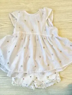 プティマイン　ハート刺繍ワンピース　80