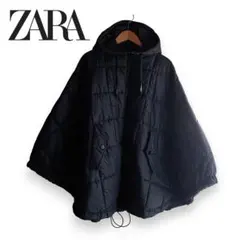 zara　中綿キルティング　ポンチョ