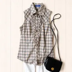 美品＊BURBERRY BLUE LABEL ノースリーブシャツ 38 チェック
