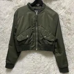 ZARA ザラ ウォーターレペレント クロップド丈 ボンバージャケット Sサイズ