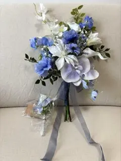 ウェディングブーケ&ブートニアアーティフィシャルフラワー　カラー胡蝶蘭