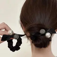 【年明けセール】シュシュ パール ヘアゴム ヘアアクセサリー 新品未使用