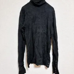 【美品】OPUS オーパス タートルネック ニット ブラック 袖ボタン
