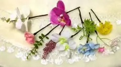 ピンク胡蝶蘭のヘアパーツセット結婚式　前撮り　和装ヘア　夏祭り　3