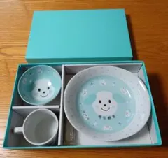 お食い初め 食器4点セット 陶器製　白とブルーのサムネイル