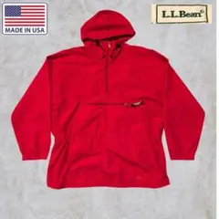LL BEAN 80s - 90s USA製 Ｌ　アノラックパーカー　赤　古着
