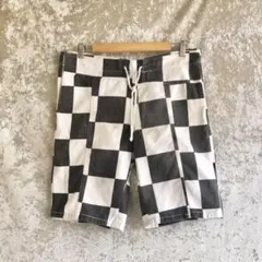 unknown / ショートパンツ チェッカー リメイク コットン デザイン古着のサムネイル
