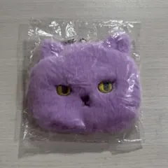 Keora Keora ケオラケオラ もこもこフェイスポーチ 猫 パープル