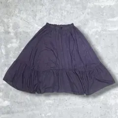 HK WORKS LONDON ロングスカート パープル ギャザー ウエストゴム