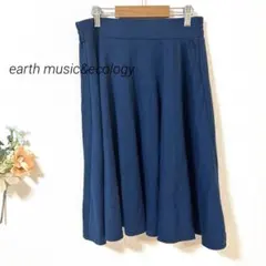 8 アースミュージック&エコロジー ひざ丈 フレアスカート ウエストゴム