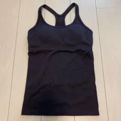 Lululemon ダークグレー リブタンクトップ ブラカップ付き　サイズ6