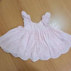 babyGAPフリル×レースコットンチュニックワンピース80 12-18mピンク