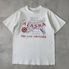 90s USA製　DELTA　スーベニアTシャツ　アラスカ　白　シングルステッチ