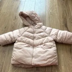 【美品】90サイズ　フード付きピンク中綿コート　ダウン ジャンパー