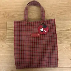 最終値下げします！familiar 赤緑チェック トートバッグ - メルカリ