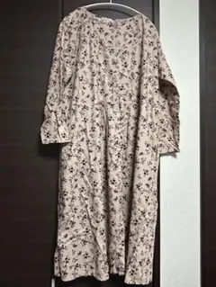 サマンサモスモス　花柄ロングワンピース ベージュ 長袖