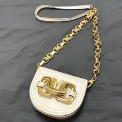 希少 ZARA ザラ チェーン ミニ ショルダーバッグ ホワイト ゴールド 完売