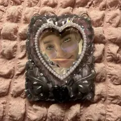 ホイップデコ　ハートフレーム　硬質ケース　黒　ピンク