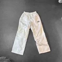 y2k MIZUNO ナイロンパンツ ホワイト 白 ウインドブレーカー SS