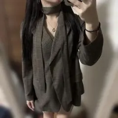 ブラウン テーラードジャケット