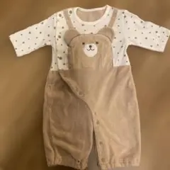 サイズ50 60 くま　ツーウェイ　ドレスオールカバーオール　　綿100