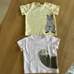 無印良品　動物プリントTシャツ　80 2枚セット　双子