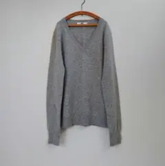 ユニクロ カシミヤ Vネック 長袖 ニット/セーター S グレー
