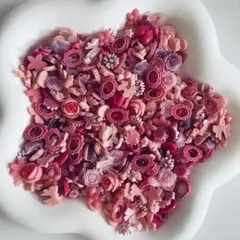 【50個】ローズピンク系mix　ネイルパーツ　デコパーツ まとめ売り　薔薇