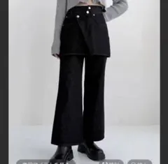 Heather レイヤード デニムパンツ ブラック