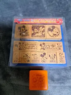 【ディズニー】ミッキーマウス　木製ごほうびスタンプ　先生スタンプ　はんこ