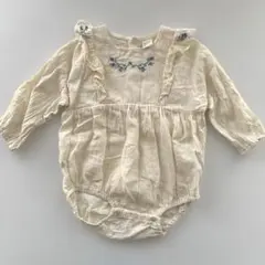 テータテート　tete a tete バースデイ　80 花柄　刺繍　ロンパース