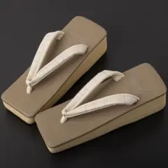 ≪菱屋カレンブロッソ×正絹紬地鼻緒≫ カフェ草履 S寸スクエア no.3505