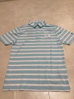 Under Armour 水色ストライプポロシャツ