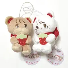 mikko いちごマスコットぬいぐるみ ムース ラテ 2点セット まとめ売り