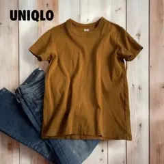 ユニクロコットン100%半袖TシャツキャメルブラウンLサイズカジュアルスタイル