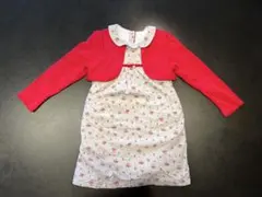 ★値引中★赤とグレーの花柄ワンピース　120㎝