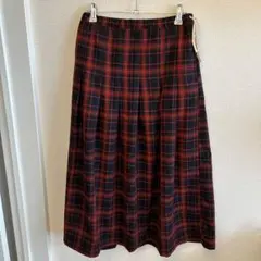 黒と赤のチェック柄 プリーツスカート Fサイズ GP-1219