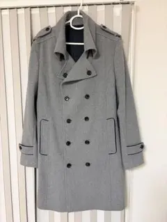 グレー ダブルブレスト チェスターコート