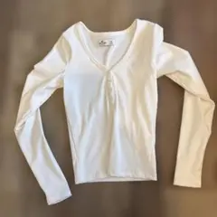 Hollister ホワイト 長袖Tシャツ XS