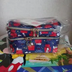 PEANUTS スヌーピー ダブルジッパーポーチ