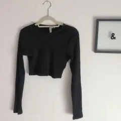 リブ編みクロップドトップス