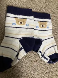 ミキハウス ベビー靴下 11-13cm クマ柄