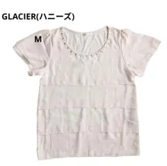GLACIER ビジュー付き シフォン ティアード 半袖カットソー M