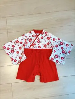 ◯袴風ロンパースお食い染めや初節句等に◯赤ちゃんベビー服70cm◯