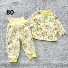 ☆3230　腹巻付パジャマ　うーたんワンワン　ベビー　80　長袖　フリース